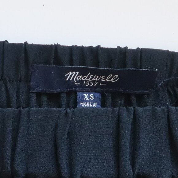 Madewell Black 100% Silk Mid-length Straight Island Skirt Elastic Waist XS - Picture 5 of 10